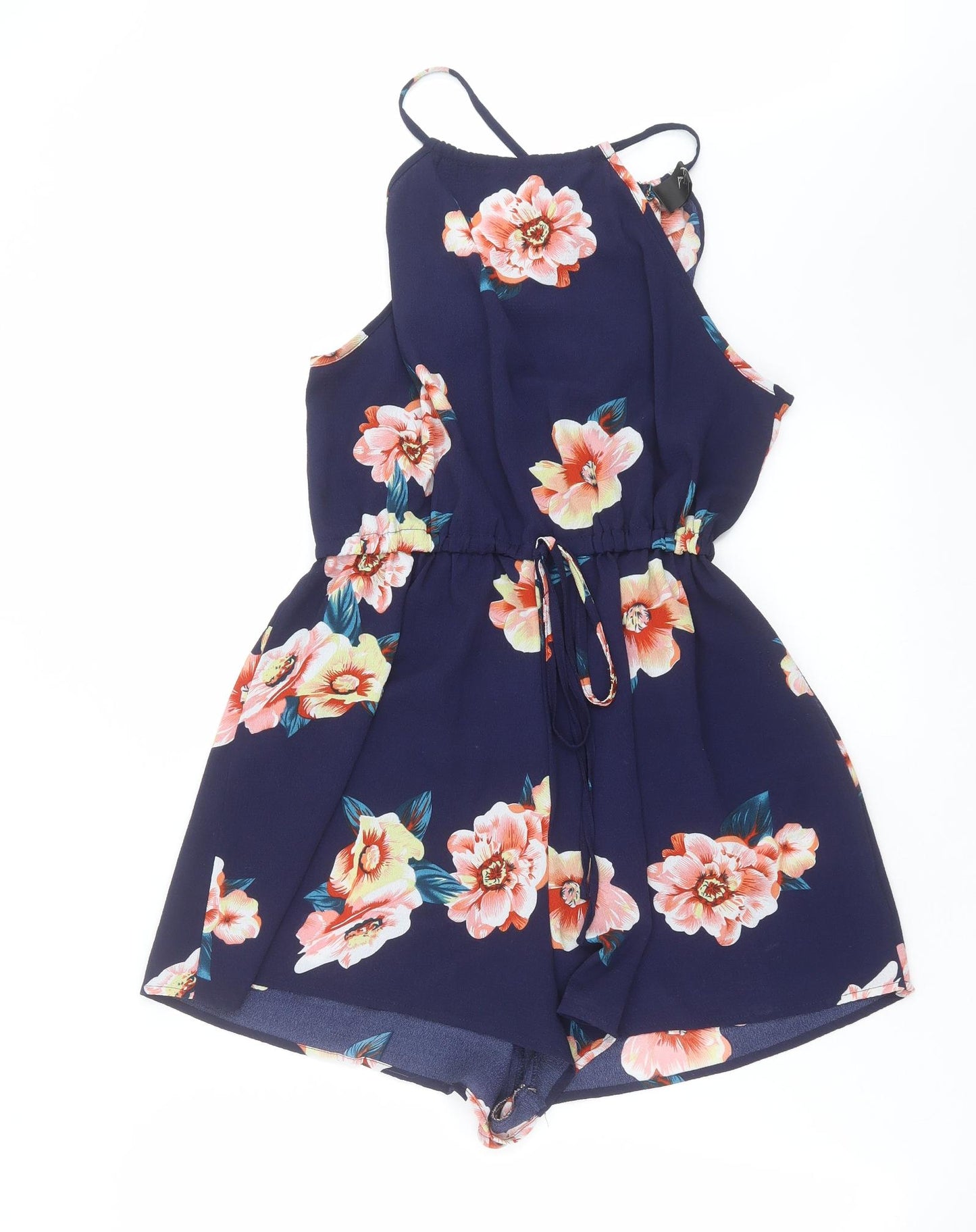 AX Paris Womens Blue Floral  Playsuit One-Piece Size 12