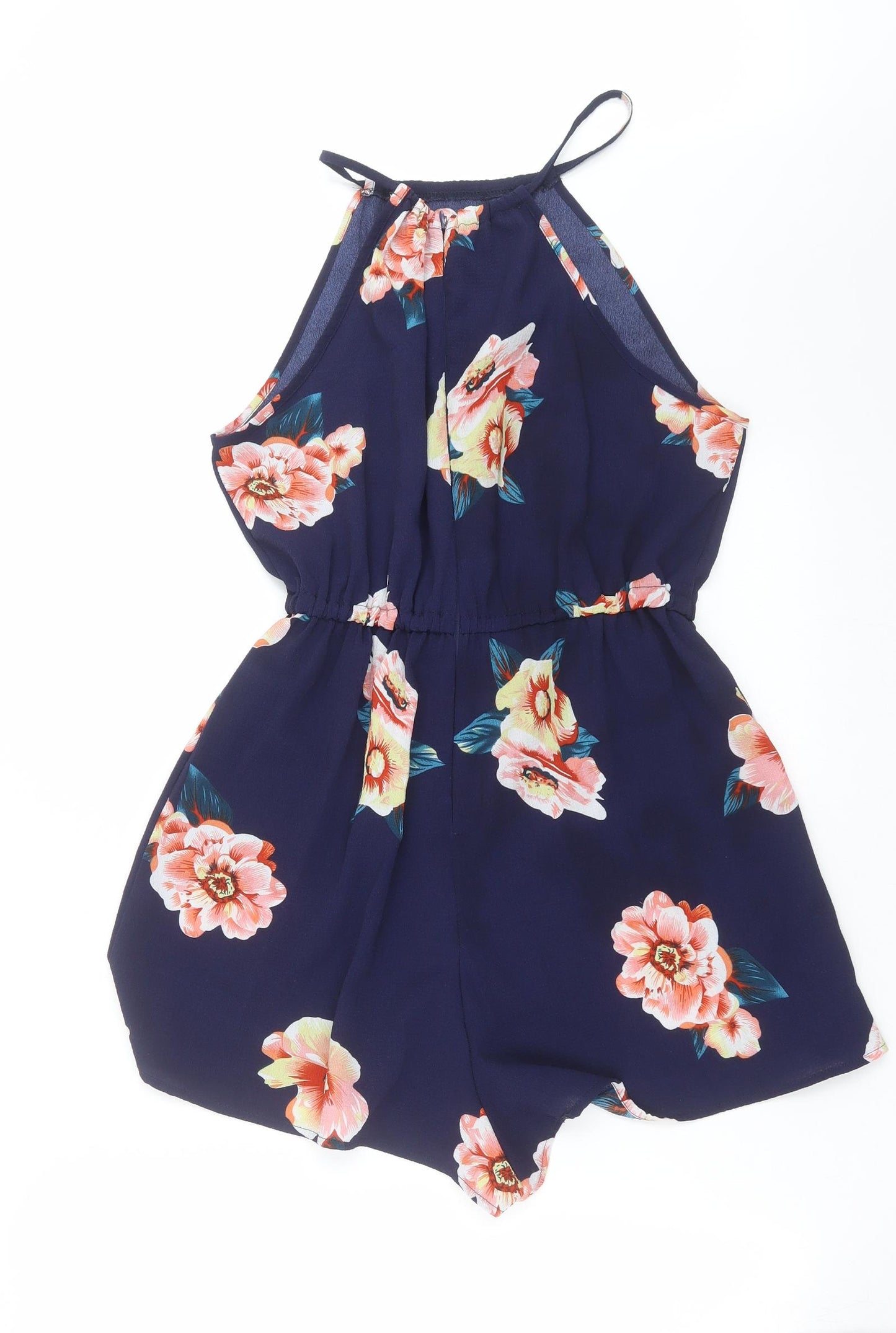 AX Paris Womens Blue Floral  Playsuit One-Piece Size 12