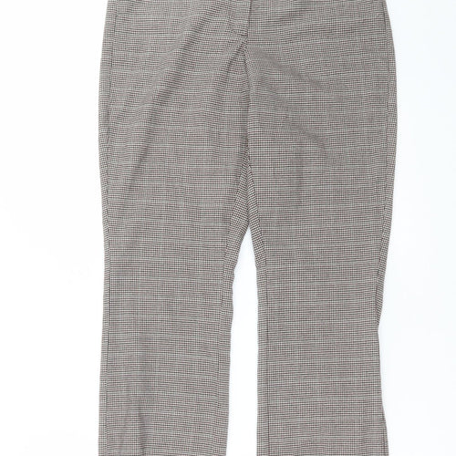 VILA Womens Purple Houndstooth  Trousers  Size 8 L28 in
