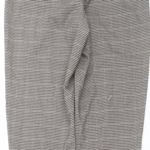VILA Womens Purple Houndstooth  Trousers  Size 8 L28 in