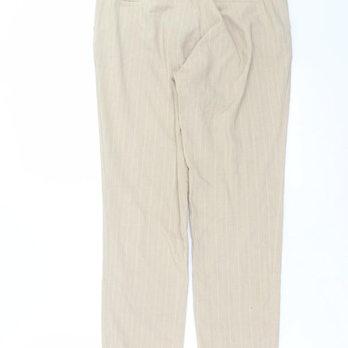 Stradivarius Womens Beige Striped  Trousers  Size S L28 in