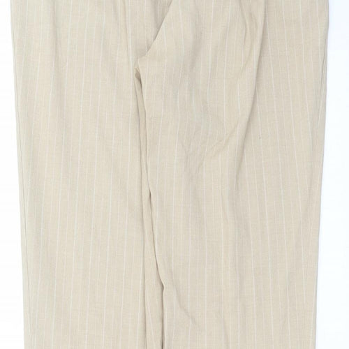 Stradivarius Womens Beige Striped  Trousers  Size S L28 in