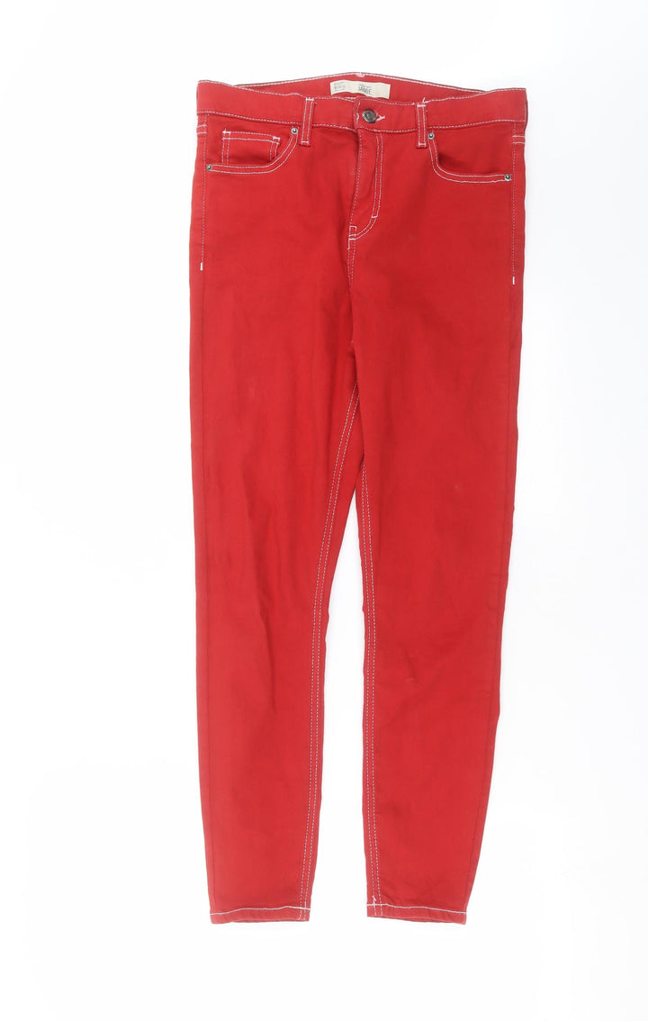 Topshop Womens Red Denim Skinny Jeans Size 30 in L27 in