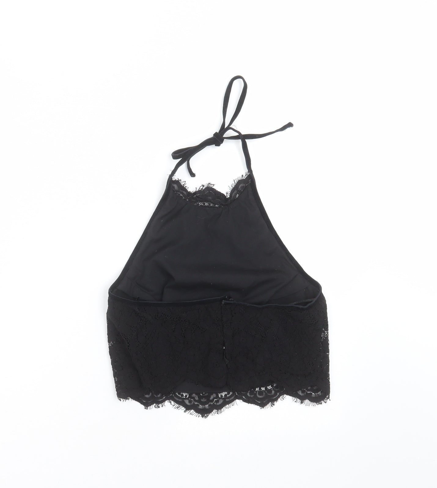 Topshop Womens Black Floral  Cropped Blouse Size 6