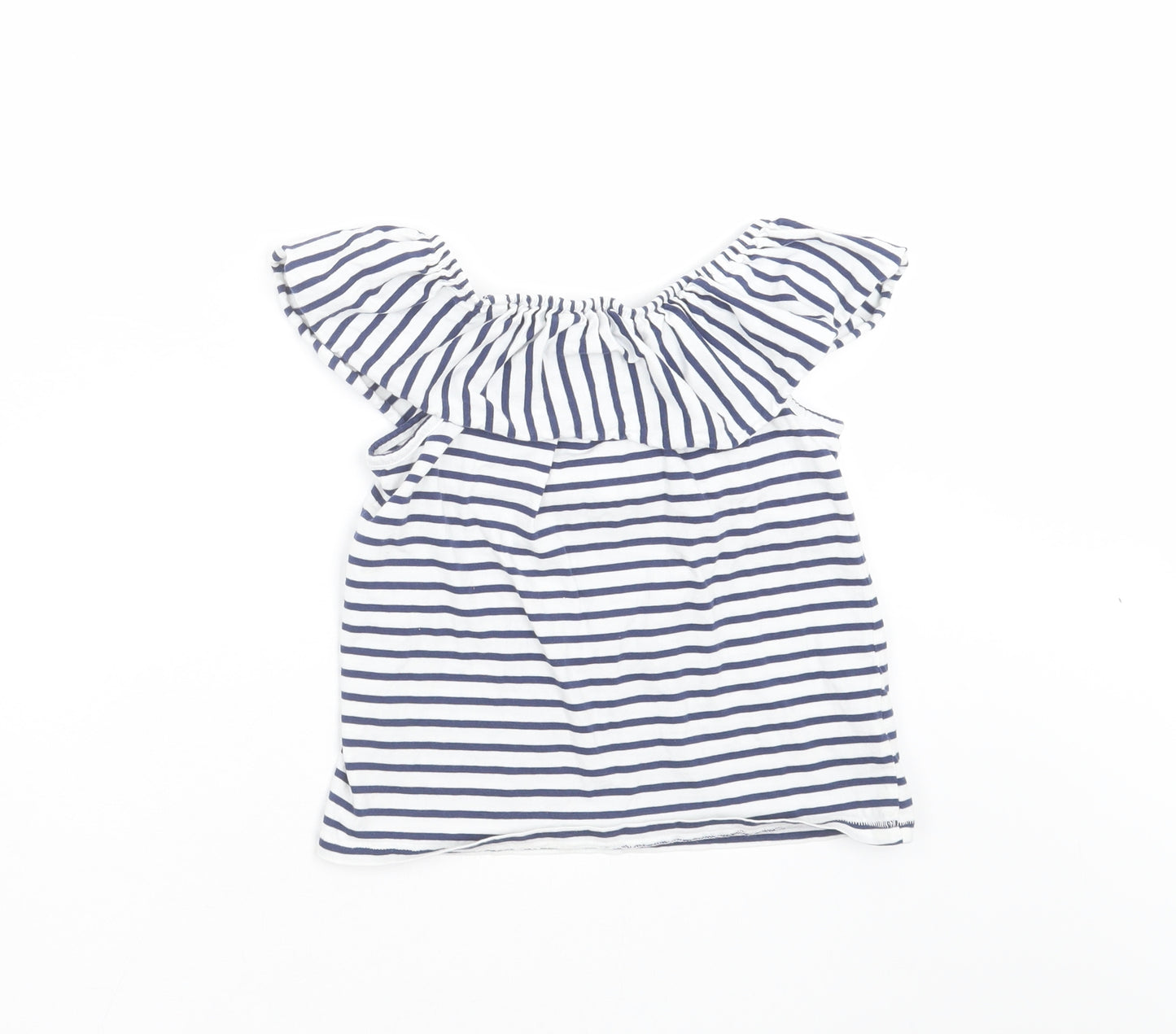 NEXT Girls White Striped  Basic T-Shirt Size 4 Years