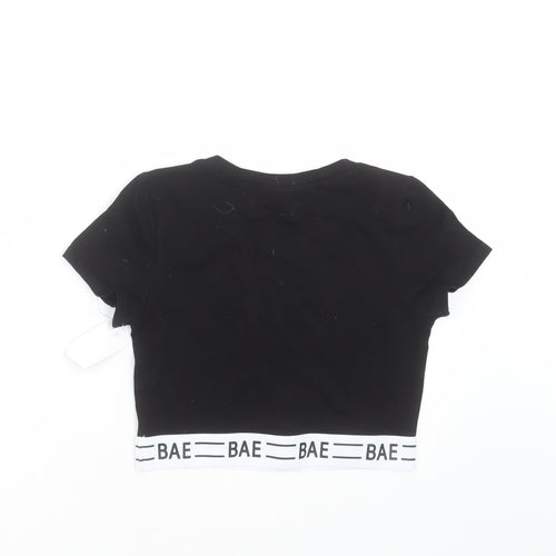 Bozzolo Womens Black   Cropped T-Shirt Size S  - bae