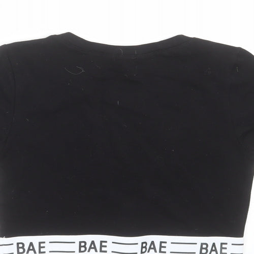 Bozzolo Womens Black   Cropped T-Shirt Size S  - bae