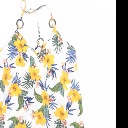 New Look Womens White Floral  Shift  Size M