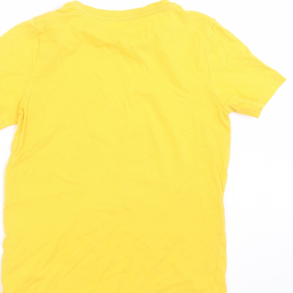 TU Boys Yellow   Basic T-Shirt Size 9 Years  - dinosaur basketball