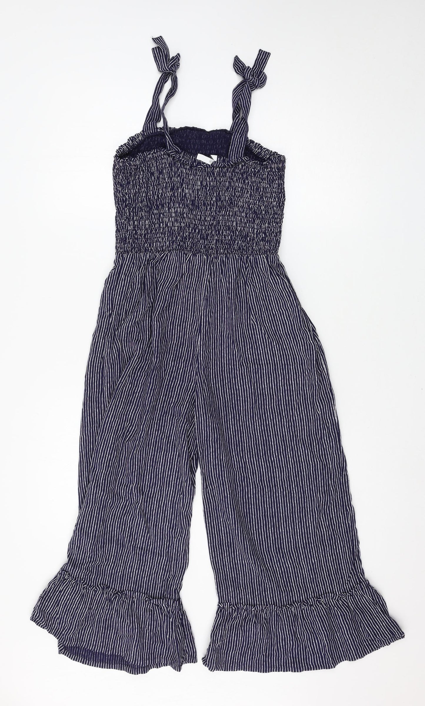 Marks and Spencer Girls Blue Striped  Jumpsuit One-Piece Size 11-12 Years