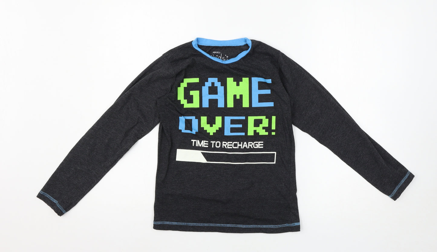 pep&Co Boys Grey   Basic T-Shirt Size 10-11 Years