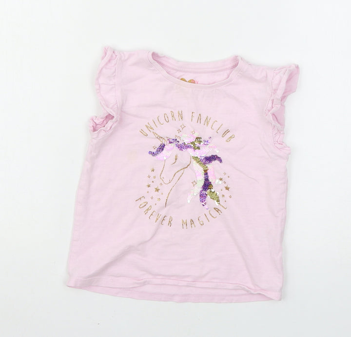 Matalan Girls Pink Basic T-Shirt Size 5 Years