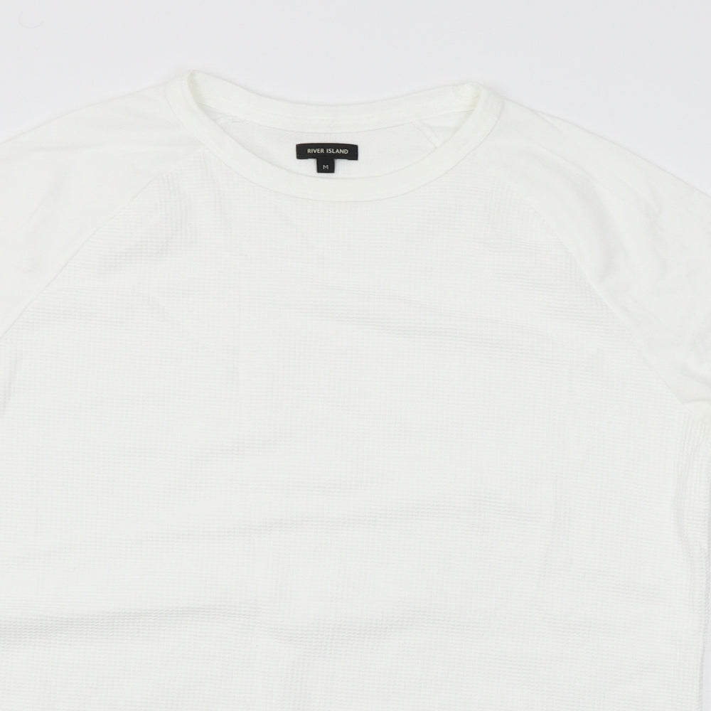 River Island Mens White    T-Shirt Size M