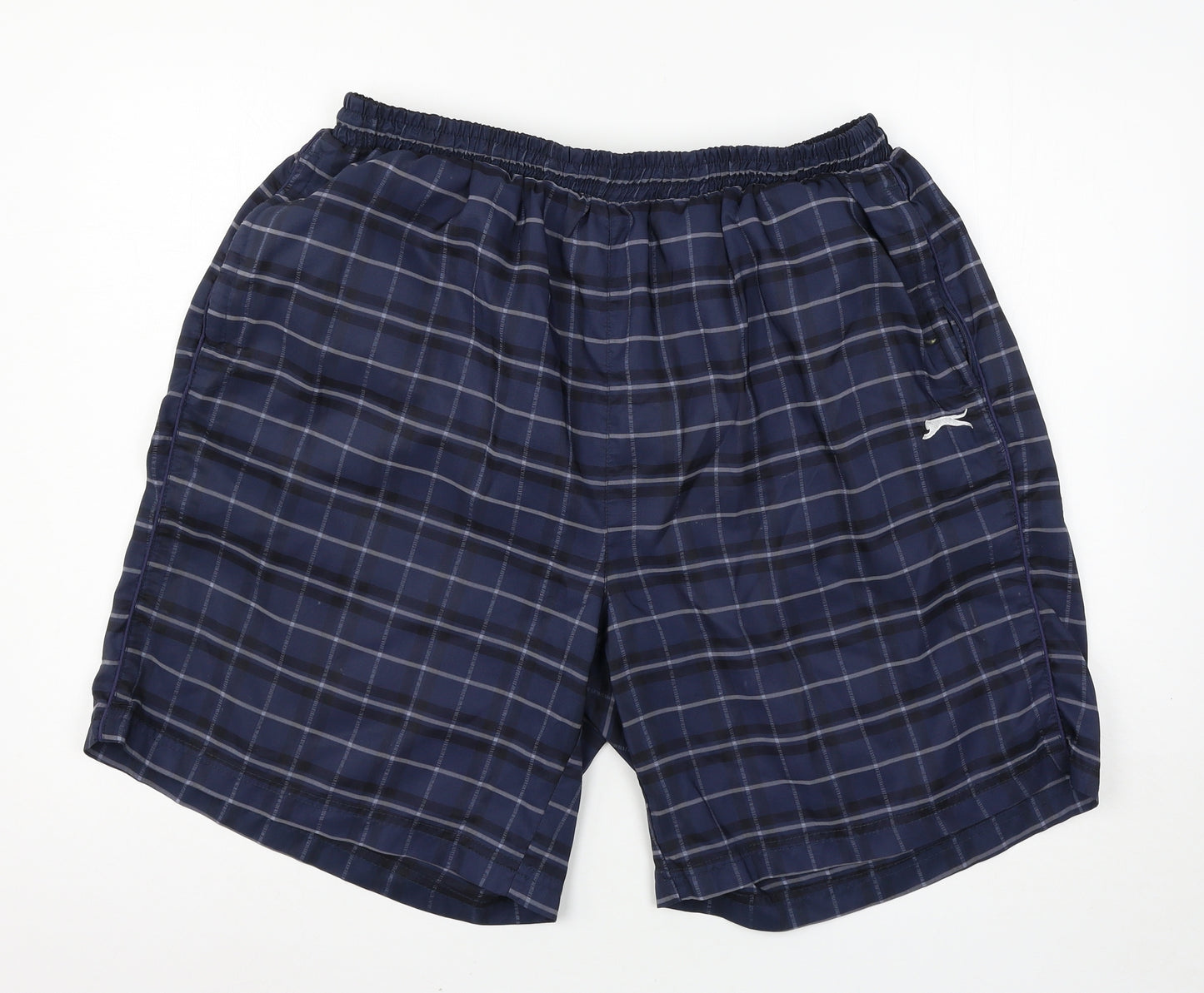 Slazenger Mens Blue Check  Bermuda Shorts Size 4XL