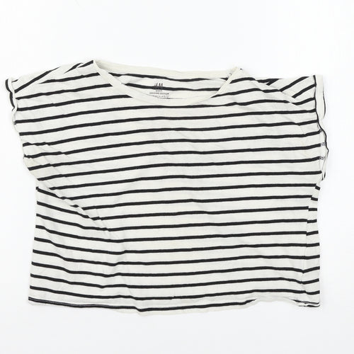 H&M Girls Multicoloured Striped  Basic T-Shirt Size 11-12 Years