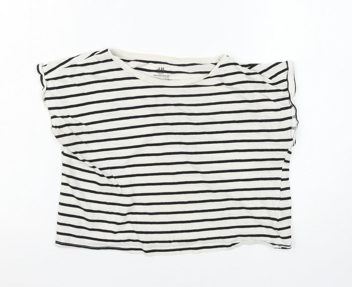 H&M Girls Multicoloured Striped  Basic T-Shirt Size 11-12 Years