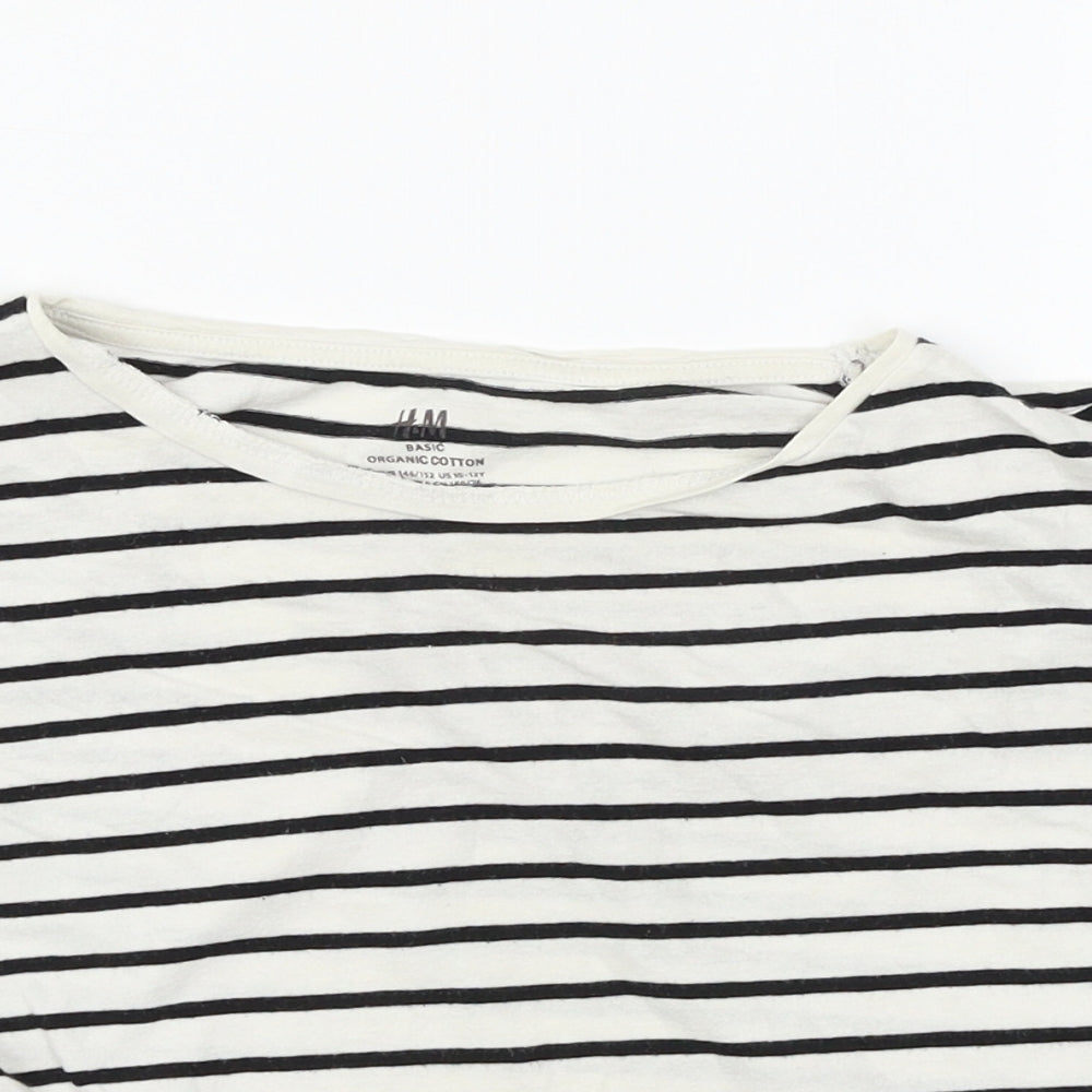 H&M Girls Multicoloured Striped  Basic T-Shirt Size 11-12 Years