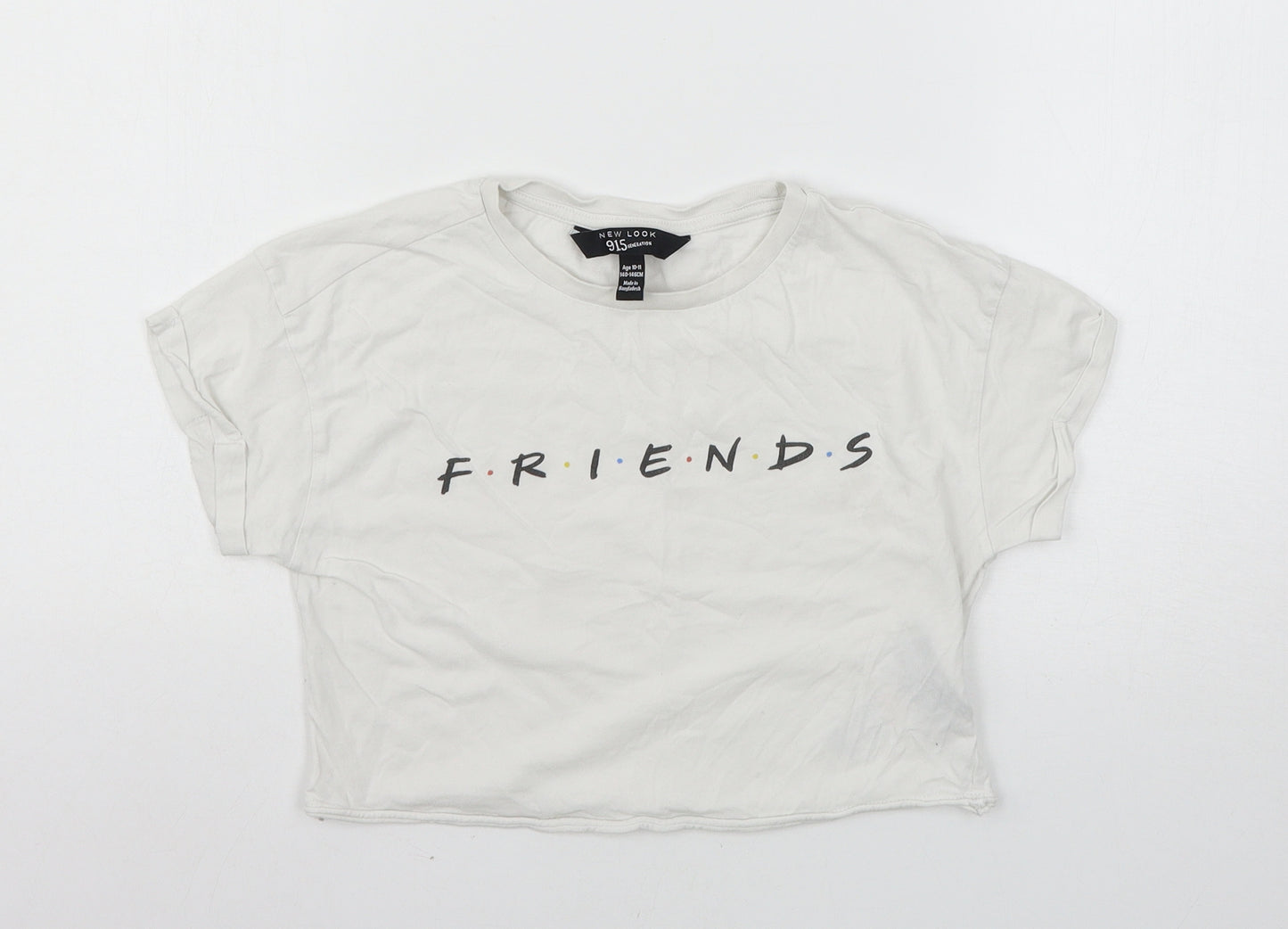 New Look Girls White   Basic T-Shirt Size 10-11 Years  - F.R.I.E.N.D.S