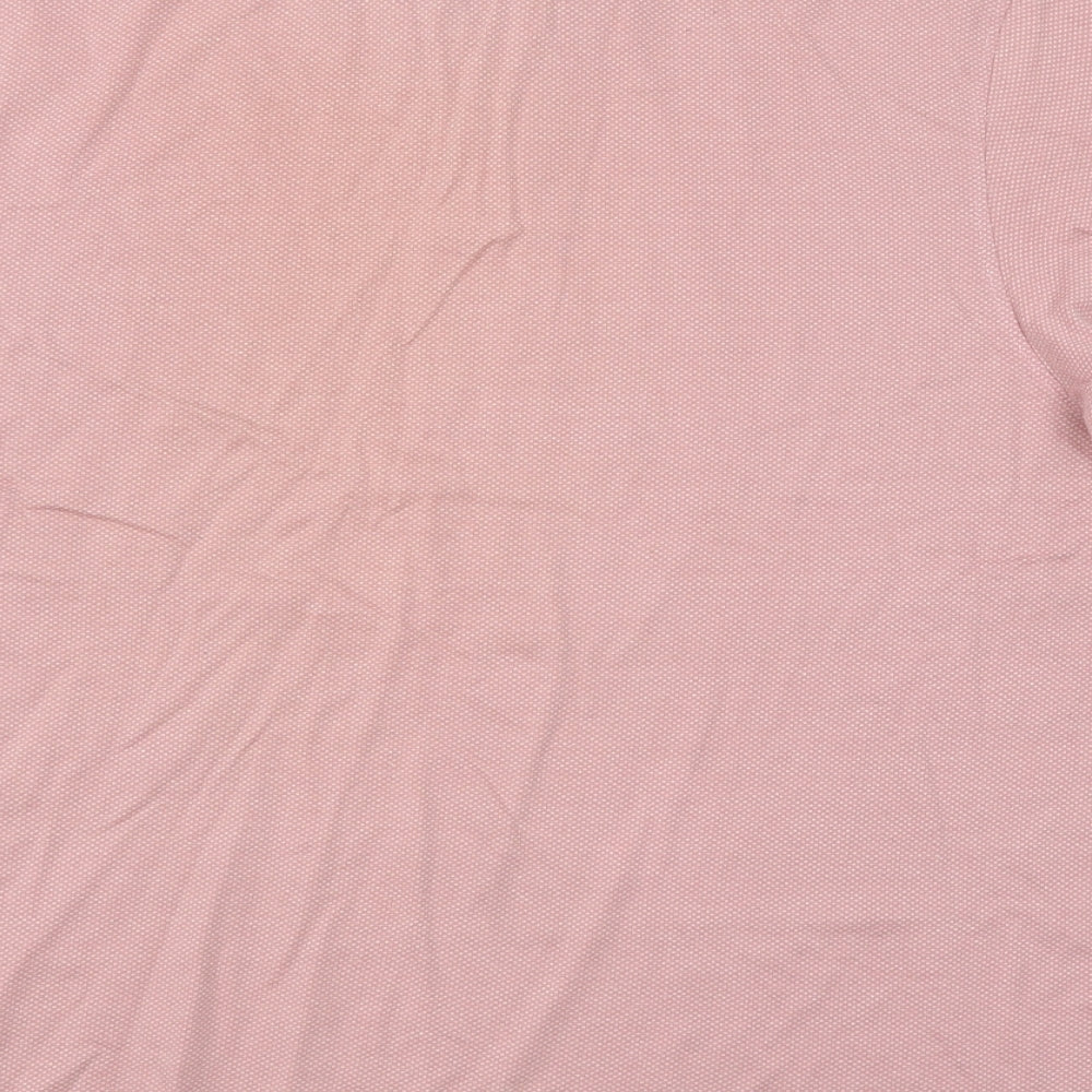 Debenhams Mens Pink Houndstooth   Polo Size L