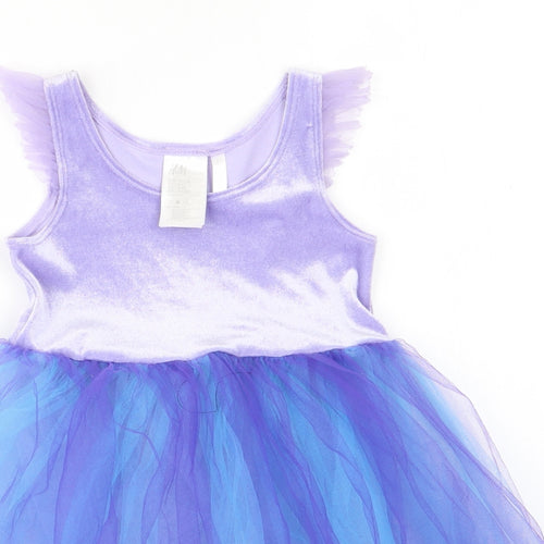H&M Girls Purple   Fit & Flare  Size 5-6 Years