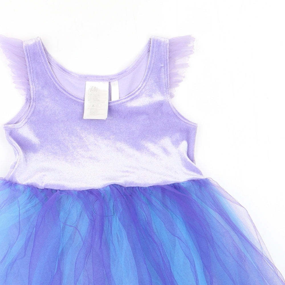 H&M Girls Purple   Fit & Flare  Size 5-6 Years