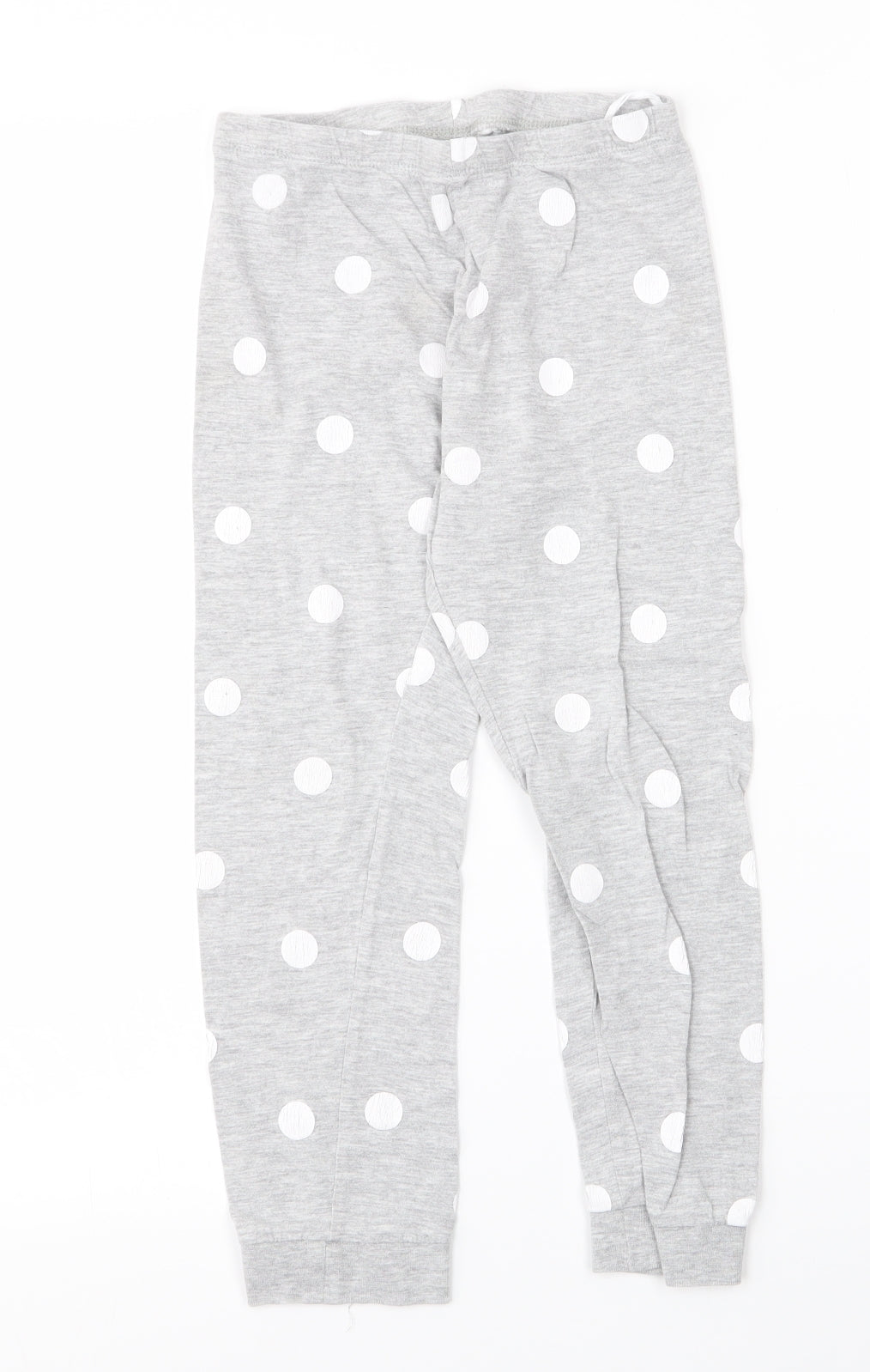 Preworn Girls Grey Polka Dot  Top Pyjama Set Size 6-7 Years  - Reach for the Stars