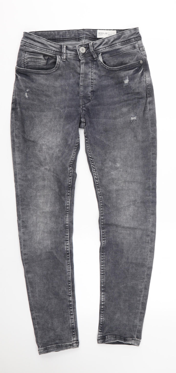 Denim Co Mens Grey Skinny Jeans Size 30 in L27 in