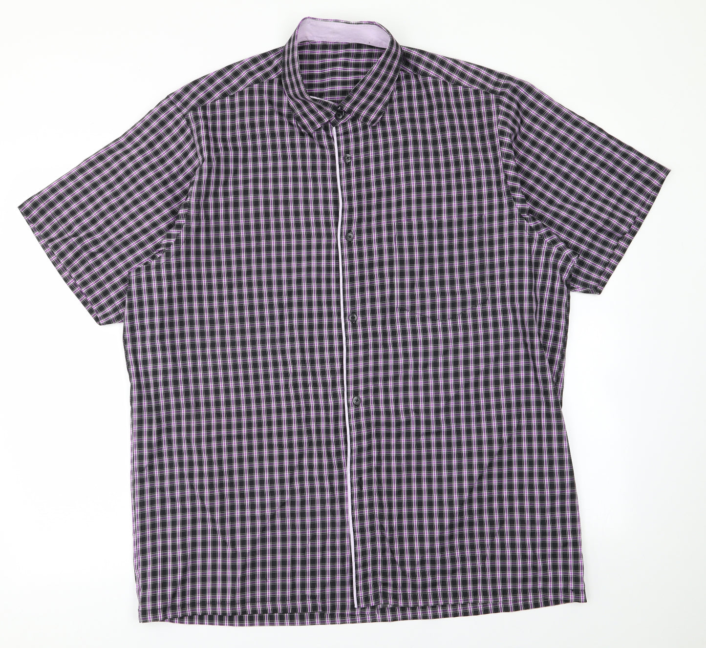 Preworn Mens Purple Check   Button-Up Size XL