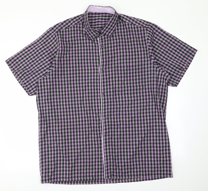 Preworn Mens Purple Check Button-Up Size XL