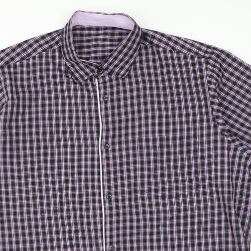 Preworn Mens Purple Check   Button-Up Size XL
