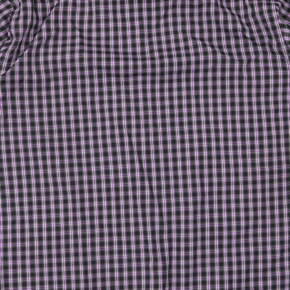 Preworn Mens Purple Check   Button-Up Size XL