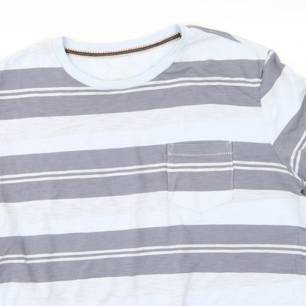 Gap Mens Blue Striped   T-Shirt Size XS