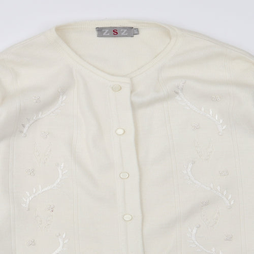 ZSZ Womens Ivory   Cardigan Jumper Size L