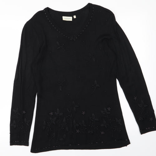 Canda Womens Black   Pullover Jumper Size S
