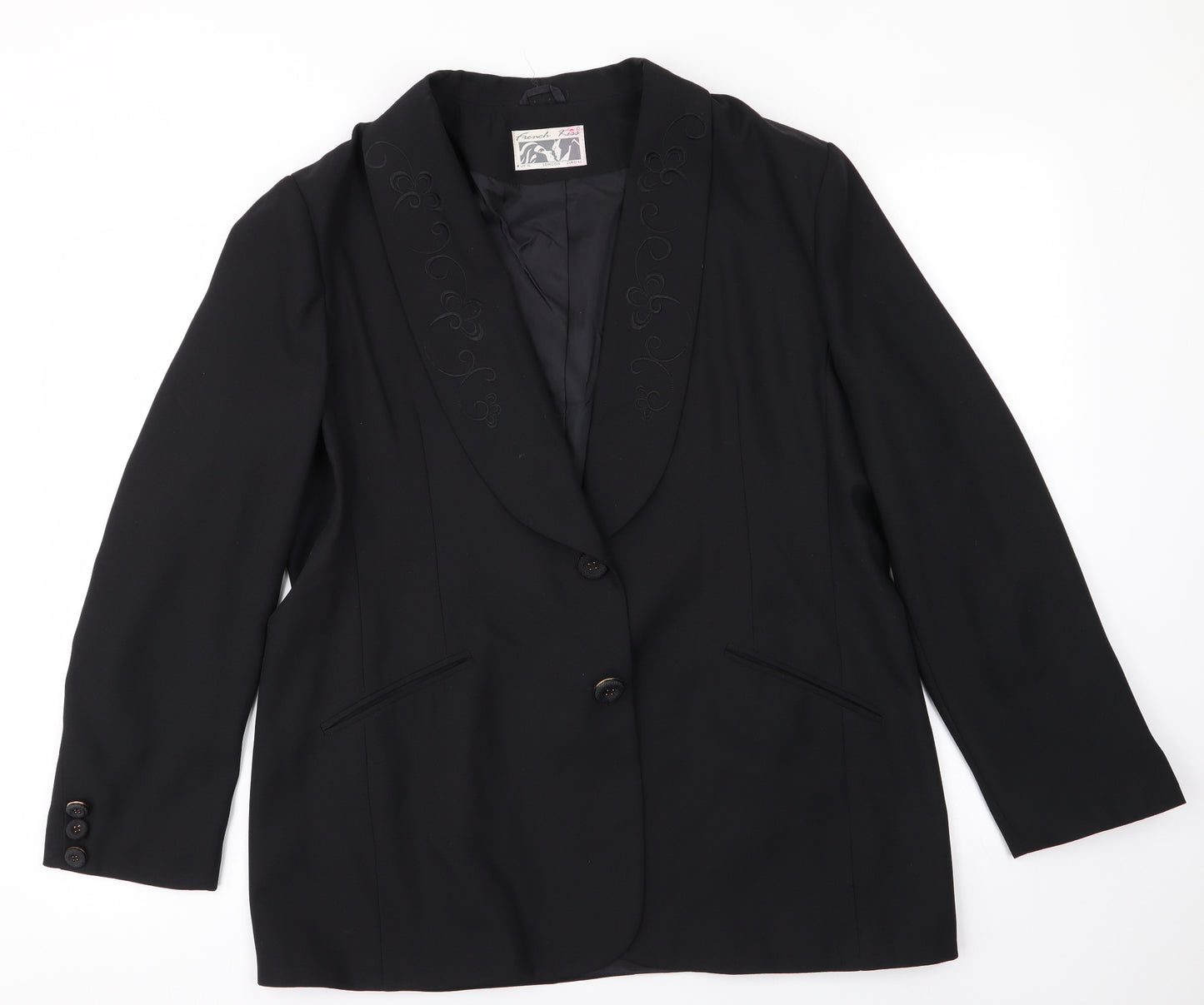 French Kiss Womens Black   Jacket Blazer Size 16