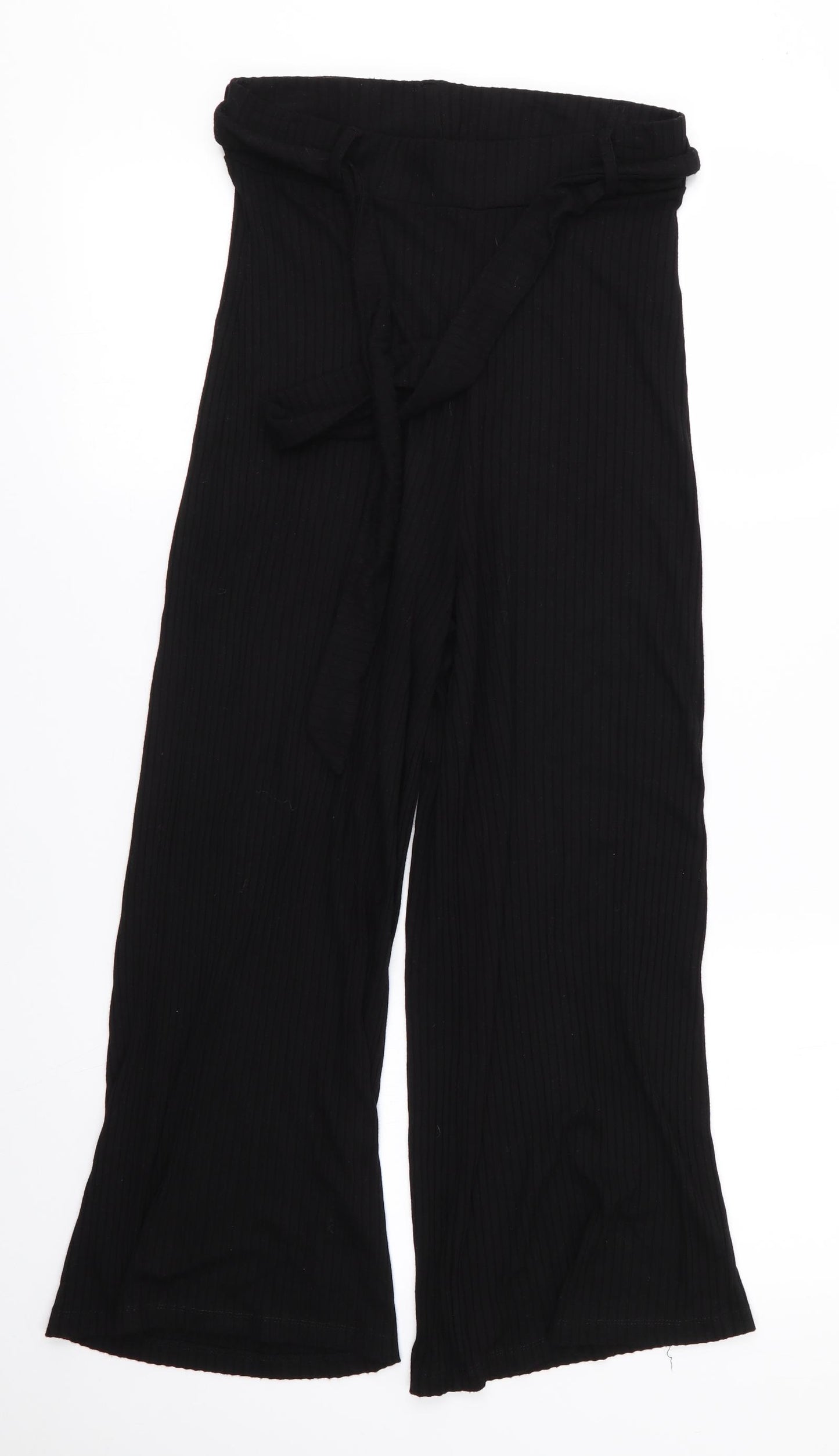 Stradivarius Womens Black   Cropped Trousers Size S L22 in