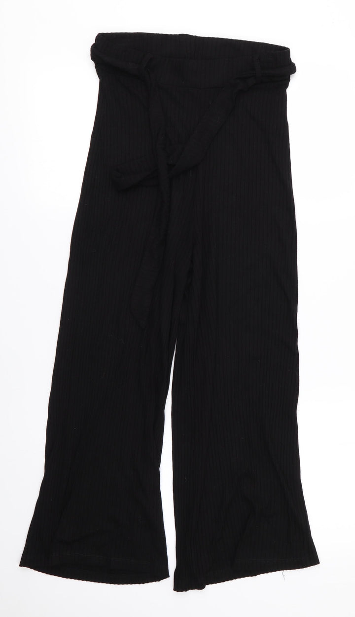 Stradivarius Womens Black Cropped Trousers Size S L22 in