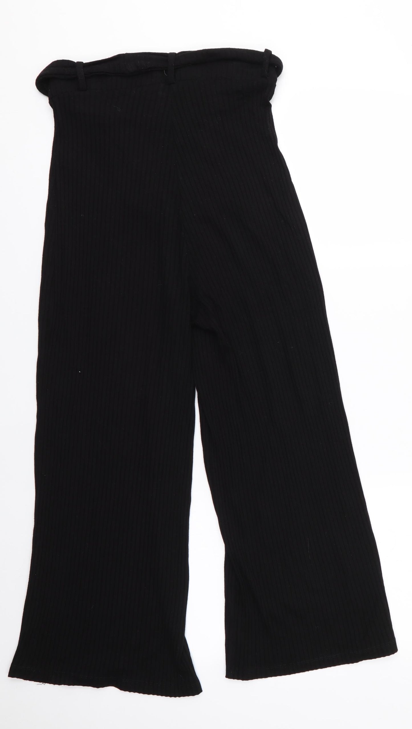Stradivarius Womens Black   Cropped Trousers Size S L22 in