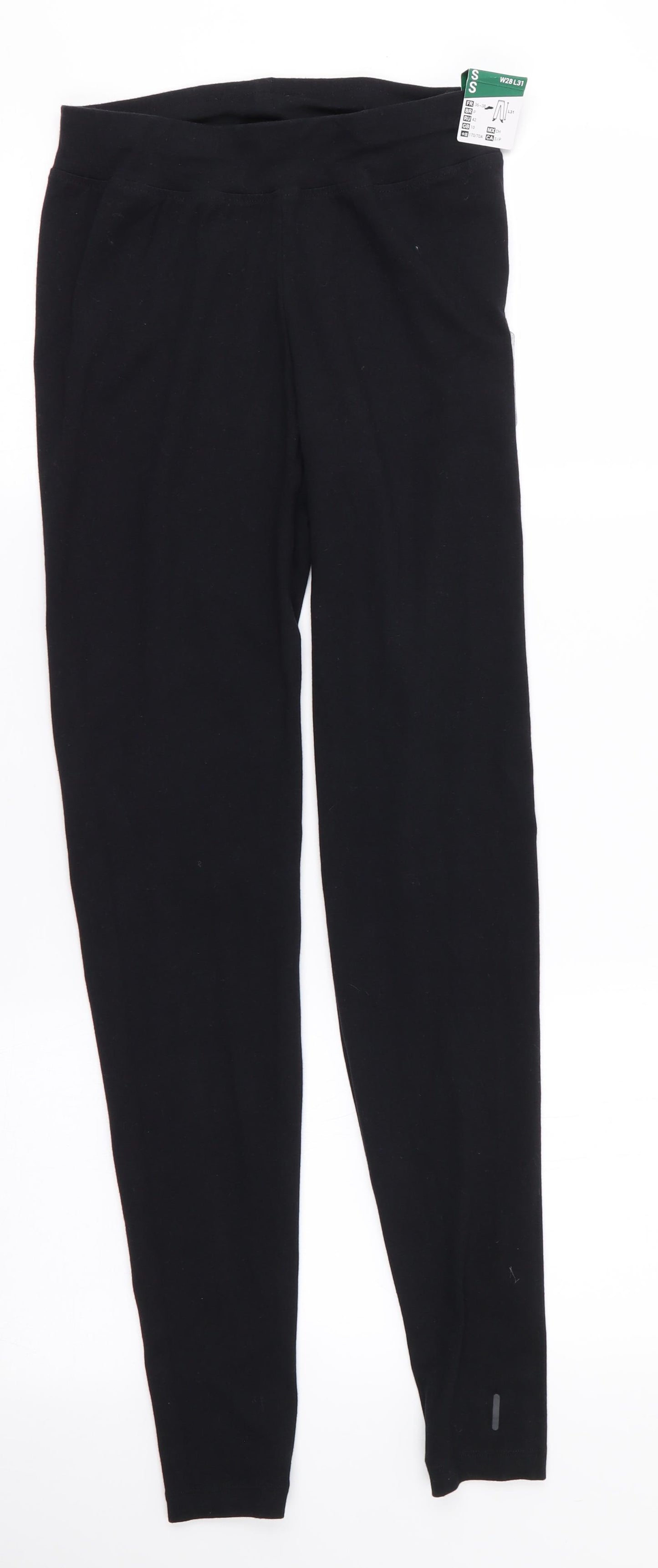 DECATHLON Womens Black   Capri Leggings Size S L28 in