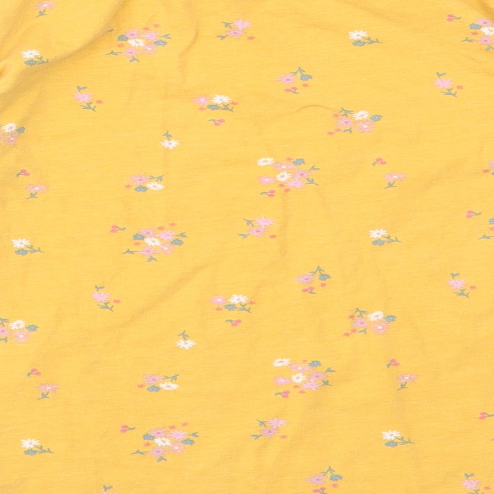 H&M Girls Yellow Floral  Basic T-Shirt Size 5-6 Years