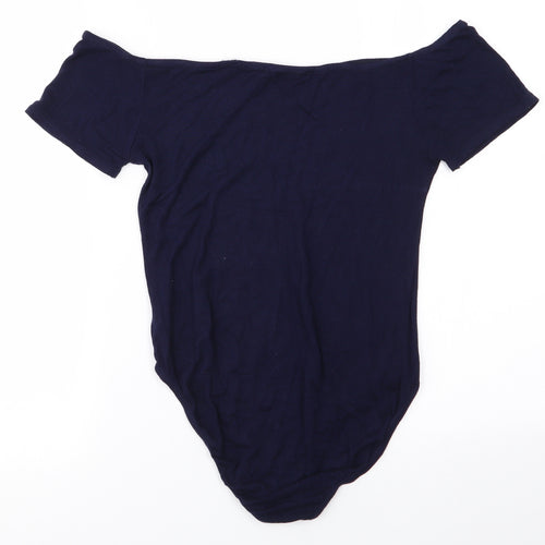 Boohoo Womens Blue   Bodysuit One-Piece Size 12