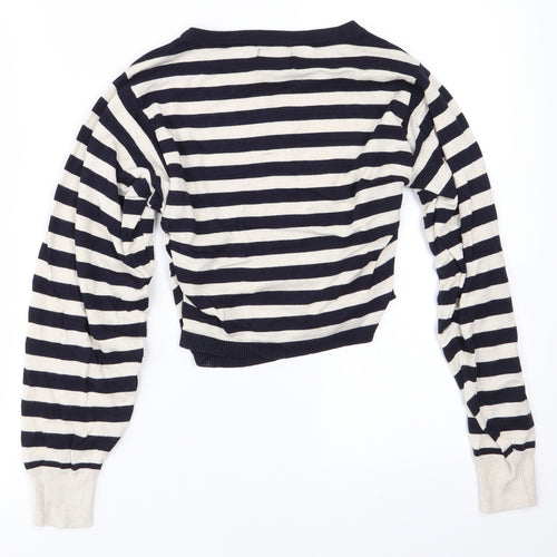 Only Womens Blue Striped  Pullover Jumper Size XS