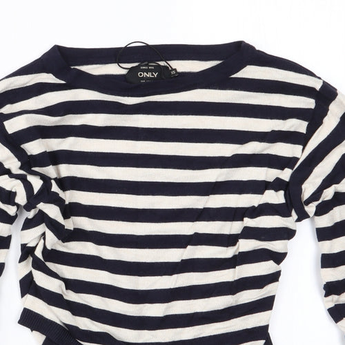 Only Womens Blue Striped  Pullover Jumper Size XS
