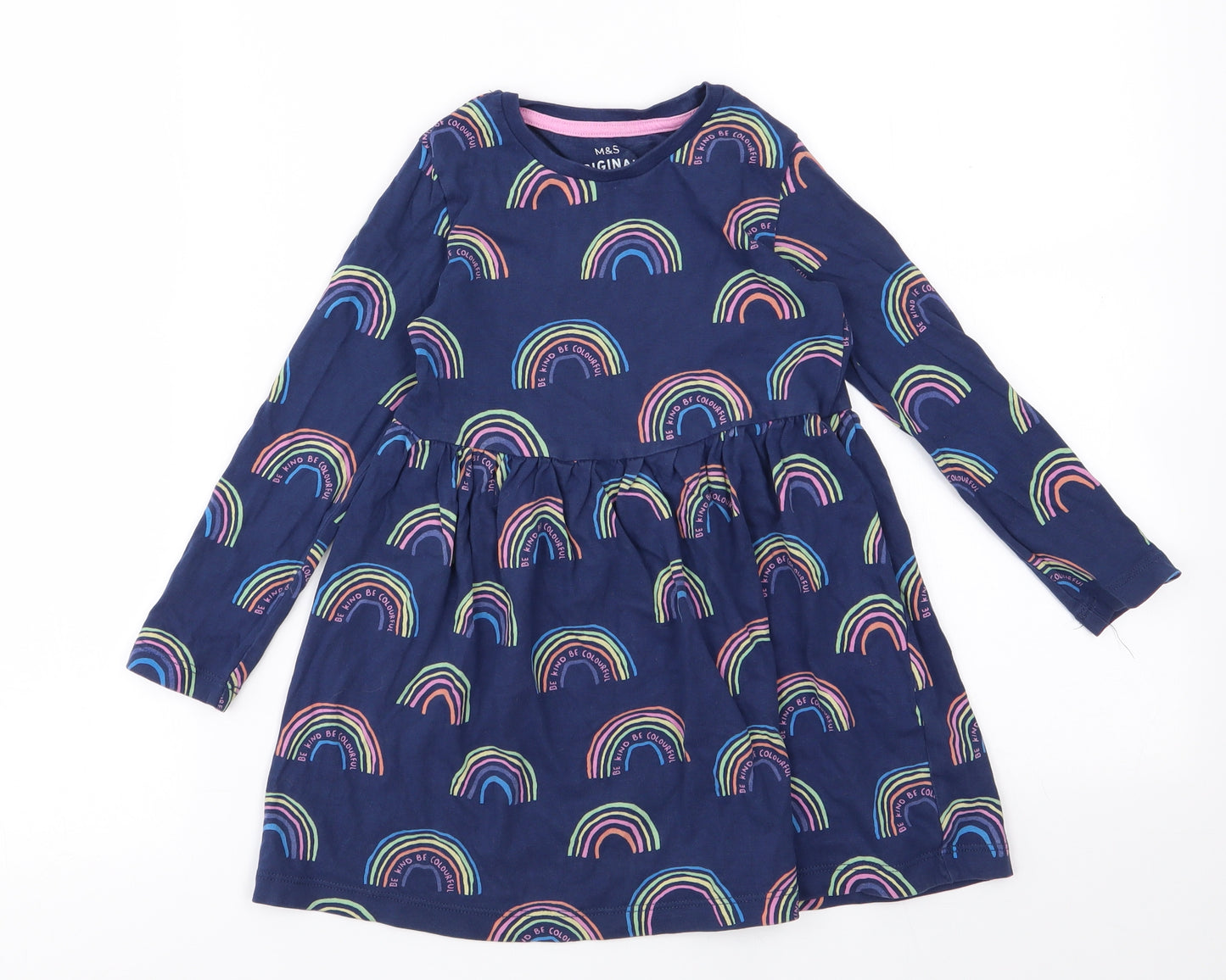 M&S Girls Blue   Fit & Flare  Size 3-4 Years