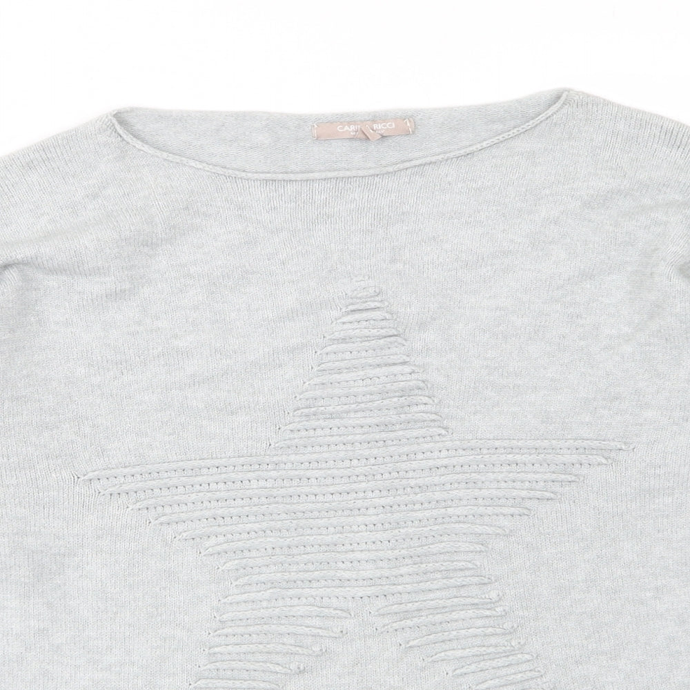 Carina Ricci Womens Grey   Pullover Jumper Size L  - Star