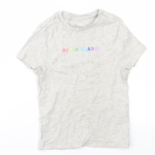 M&S Girls Grey   Basic T-Shirt Size 8-9 Years