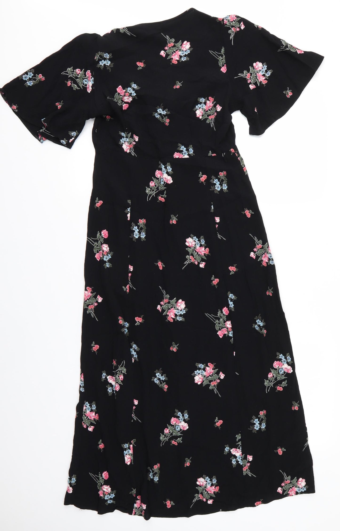 New Look Womens Black Floral  Shirt Dress  Size 12