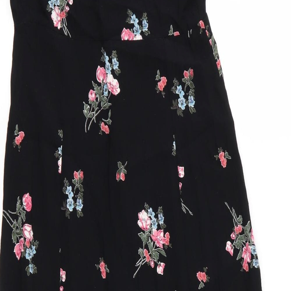 New Look Womens Black Floral  Shirt Dress  Size 12