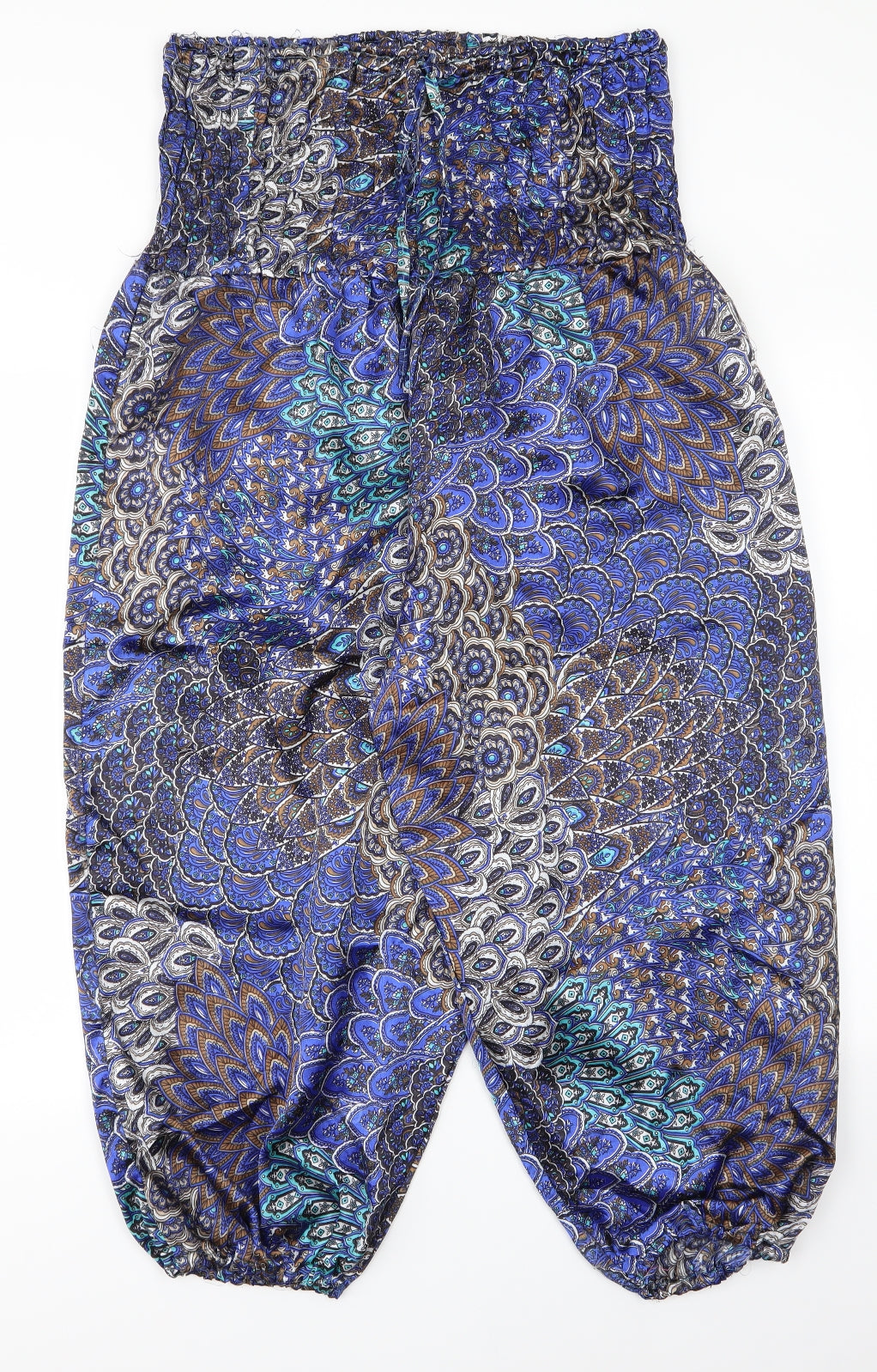Sara Moda Womens Blue Paisley  Harem Trousers Size M L21.5 in