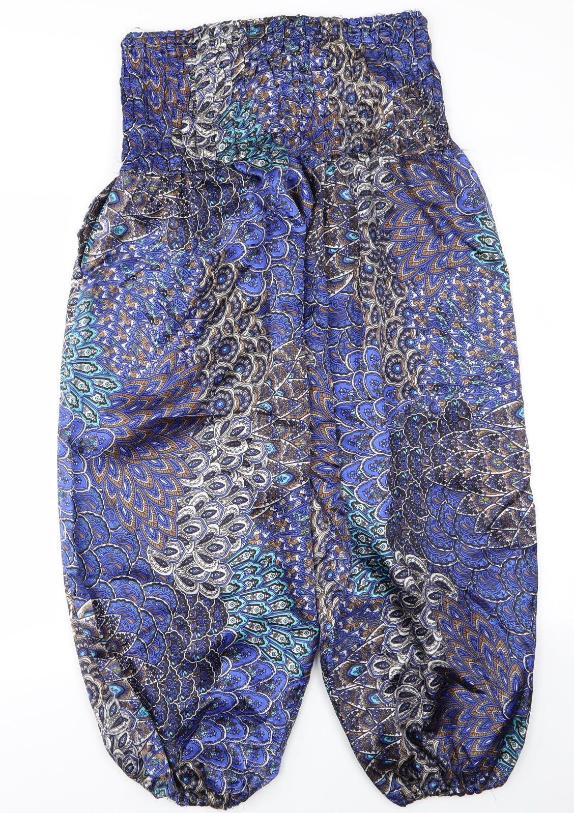 Sara Moda Womens Blue Paisley  Harem Trousers Size M L21.5 in